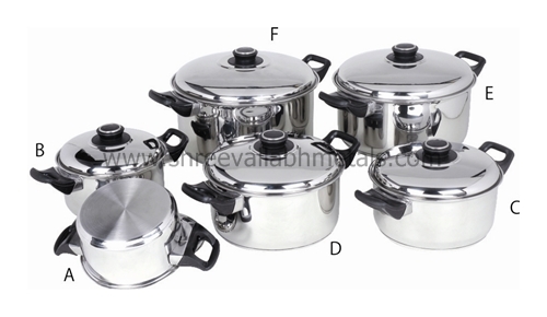 12PC Encapsulated Cookware BakeLite SS Lid