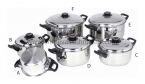 12PC Encapsulated Cookware BakeLite SS Lid