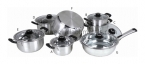 13PC Encapsulated Cookware BakeLite Glass Lid