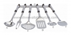 7 Pcs Set Pipe Handle Spoon (Black)